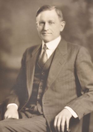 Black and white photograph of Albert Pfaender, 1934. Photographed by the Lee Brothers.