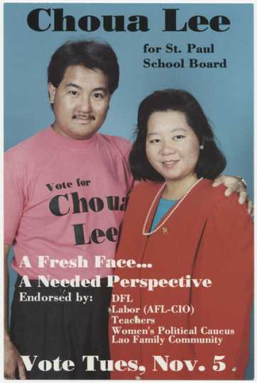 St. Paul School Board candidate Choua Lee with her husband, 1991.