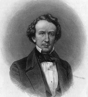 Black and white engraved portrait of Henry M. Rice, c.1860.  