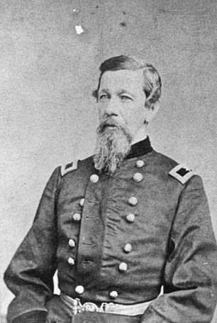 Black and white photograph of General Alfred H. Sully (here as a colonel, c. 1862) commanded the Northwest Indian Expeditions of 1864 and 1865.