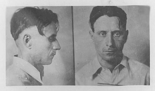 Black and white photograph of Fred Barker, 1931. Photographed by the Bureau of Criminal Apprehension.