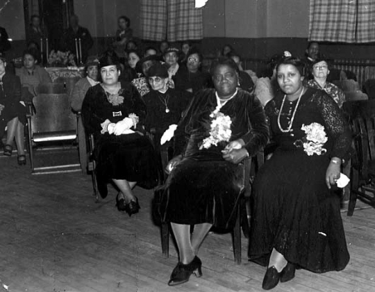 Black and white photograph of I. Myrtle Carden with Mary McLeod Bethune, ca. 1930.