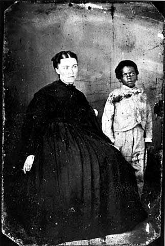 Photograph of Julia B. Nelson with a pupil c.1865.