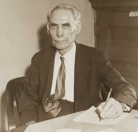 Black and white photograph of Andrew J. Volstead, c.1933.