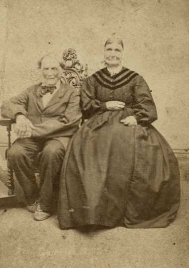 Black and white photograph of Benjamin and Genevieve Gervais, ca. 1875. They were Phelan’s nearest neighbors and the first to hear from him of Hays’s disappearance.