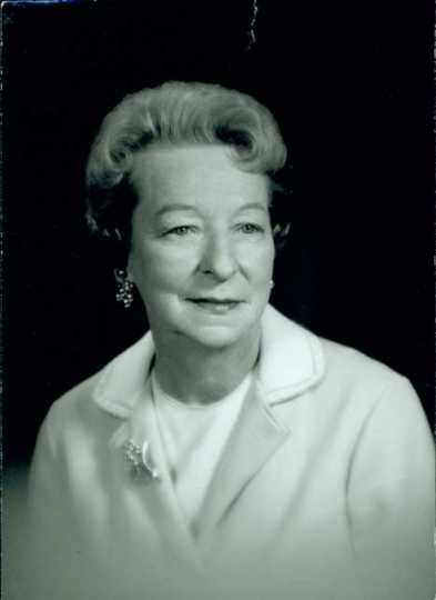 Black and white photograph of Helen E. (Davis) McMillan of Austin, ca.1972.