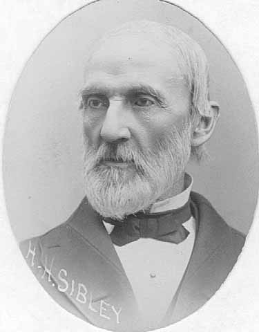 Black and white photograph of Henry H. Sibley while he was the director of the St. Paul Chamber of Commerce, 1889.