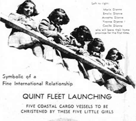 A newspaper ad for the “Quint Fleet” launching of five boats into the Twin Ports. Used with the permission of the National World War II Museum.