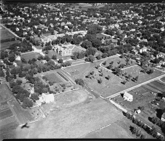 Aerial view of Prairie Home Cemetery