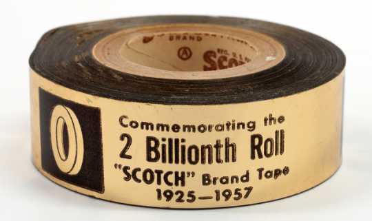 photograph of the commemorative 2 billionth roll of Scotch-brand tape