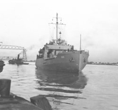 Launching of the vessel “Sweetgum,” built by Marine Iron and Shipbuilding Co., Duluth, Minnesota. Image courtesy of the United States Coast Guard.