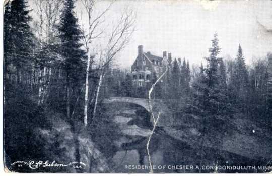 Postcard of Glensheen from the lake, 1911. 