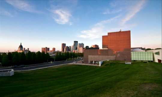 Walker Art Center and Minneapolis skyline