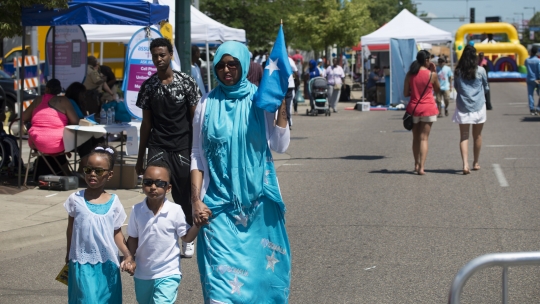 Photograph of adults and children celebrating Somali Independence Day