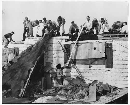 Demolition volunteers after Fridley tornado