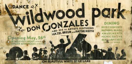 An advertisement for a concert at Wildwood, c.1920.